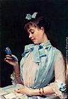 Portrait Of Aline Mason In Blue by Raimundo de Madrazo y Garreta